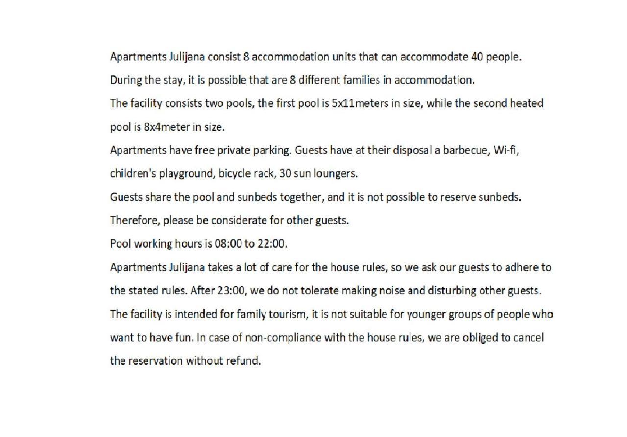 Apartments Julijana 2 Privlaka  Extérieur photo